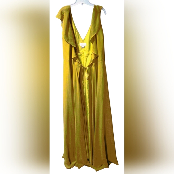 JENNY YOO NWT MARIGOLD CHIFFON WRAP FAYE DRESS - Picture 4 of 8